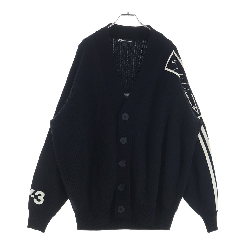 Y-3(ワイスリー) 20SS U TECH KNIT CARDIGAN バックロゴ刺繍 テック ニット カーディガン ブラック FJ0380