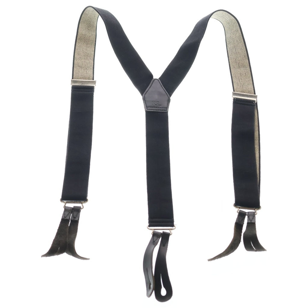 RRL(ダブルアールエル) SOLID BRASS SUSPENDER ストレッチ加工 ソリッドブラス サスペンダー ブラック