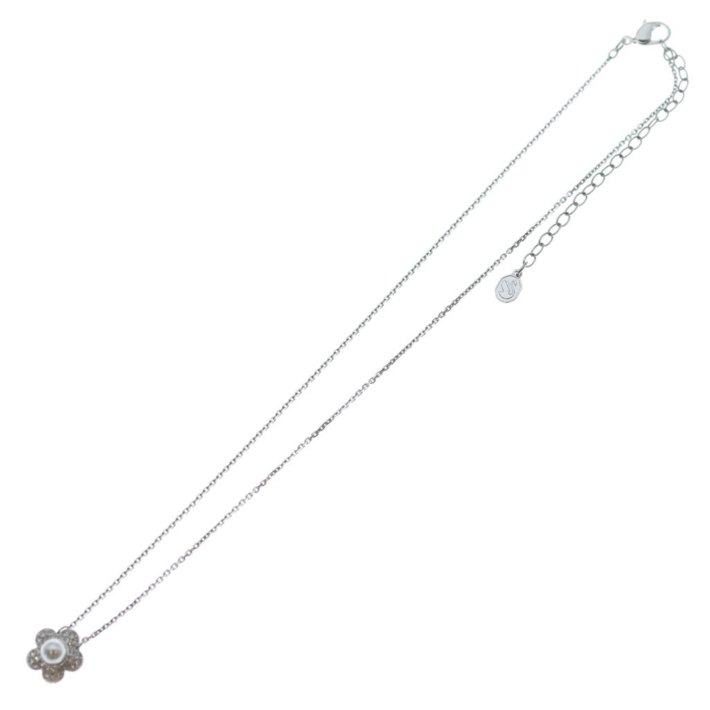 SWAROVSKI(スワロフスキー) ×ARIANA GRANDE セット クリスタルパール ラウンドカット フラワー ロジウムプレーティング ネックレス ピアス シルバー/ホワイト 5749180 レディース