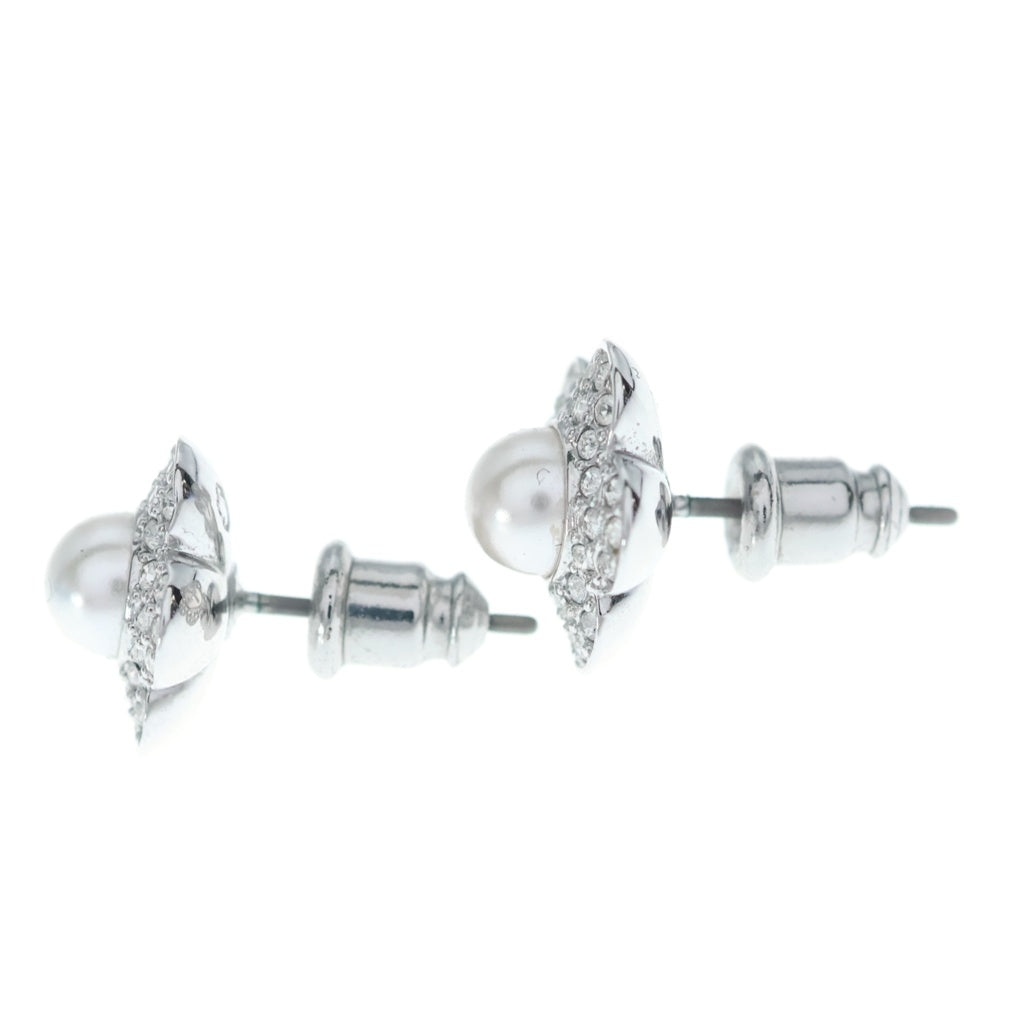SWAROVSKI(スワロフスキー) ×ARIANA GRANDE セット クリスタルパール ラウンドカット フラワー ロジウムプレーティング ネックレス ピアス シルバー/ホワイト 5749180 レディース
