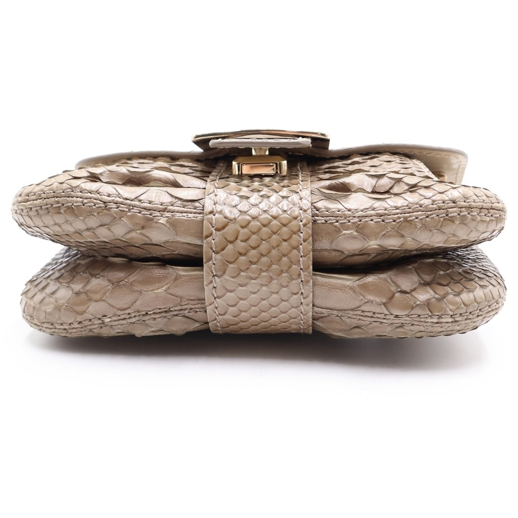 Roger Vivier(ロジェヴィヴィエ) パイソンレザー チェーンショルダーバッグ グレー ゴールド金具 レディース