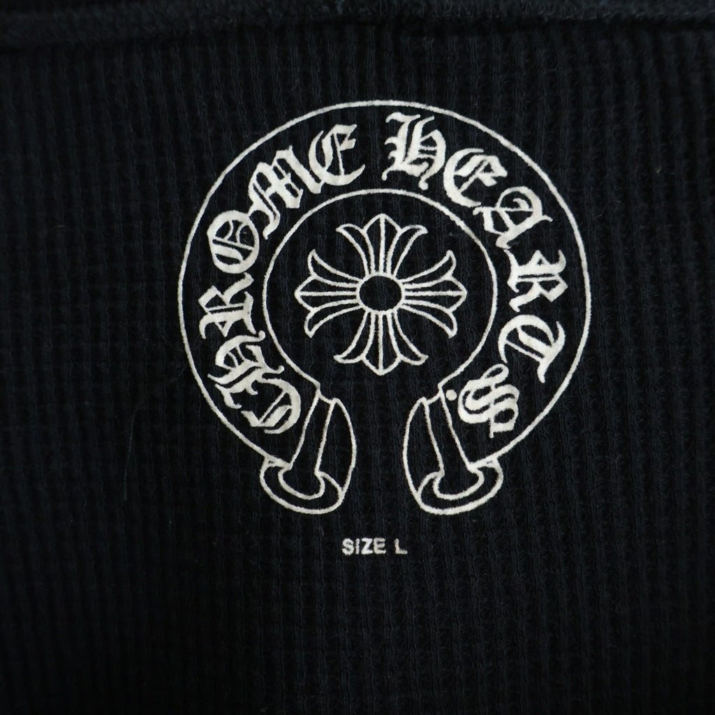 CHROME HEARTS(クロムハーツ) OLD BACK FLARE バックフレア スクロールラベルプリント裏地サーマル ダガージップアップパーカー フーディ ブラック