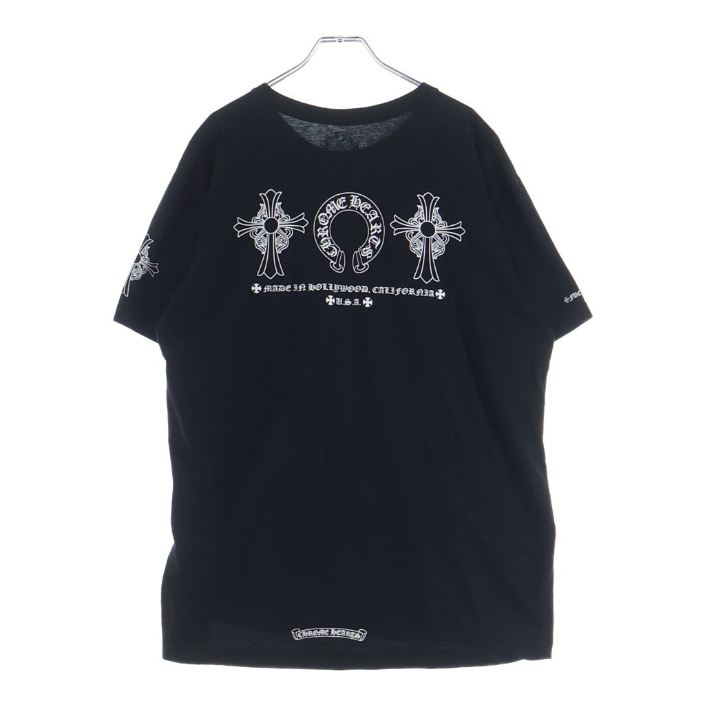 CHROME HEARTS(クロムハーツ) MADE IN HOLLYWOOD CALIFORNIA ロゴ ハリウッド カルフォルニア 半袖Tシャツ カットソー ブラック