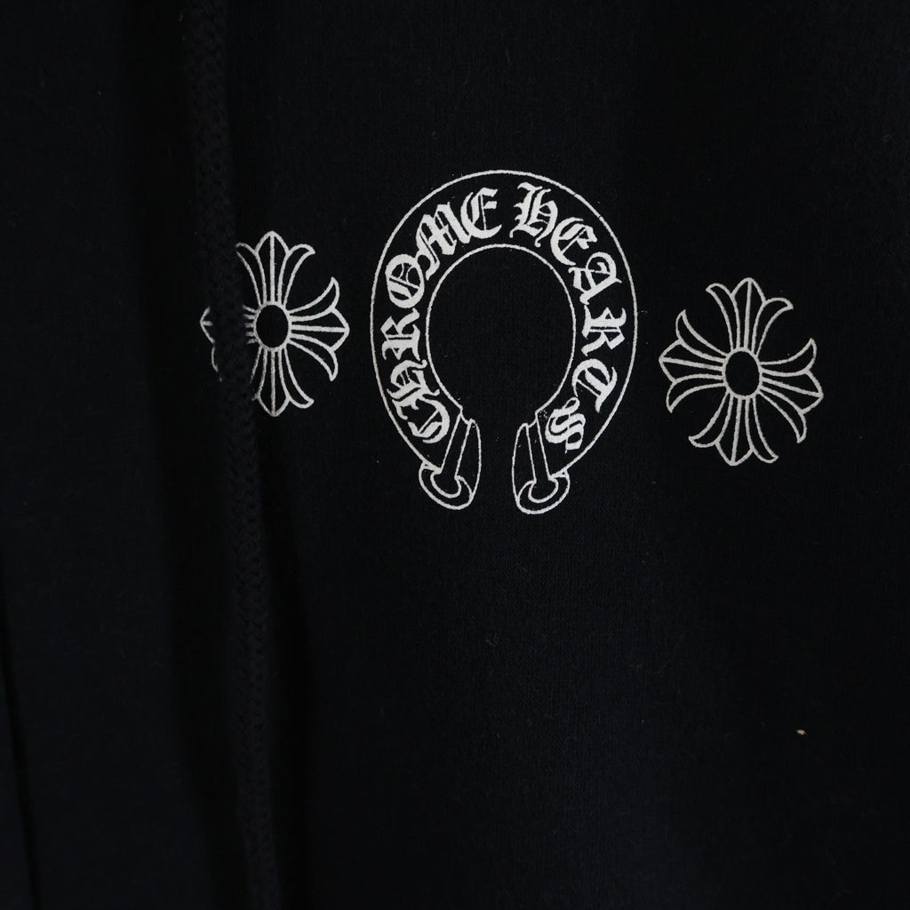 CHROME HEARTS(クロムハーツ) OLD HORSESHOE CH PLUS Zip Up Hoodie FUCK YOU ホースシュー CHプラス ファックユー ダガージップアップパーカー フーディ 裏地サーマル ブラック
