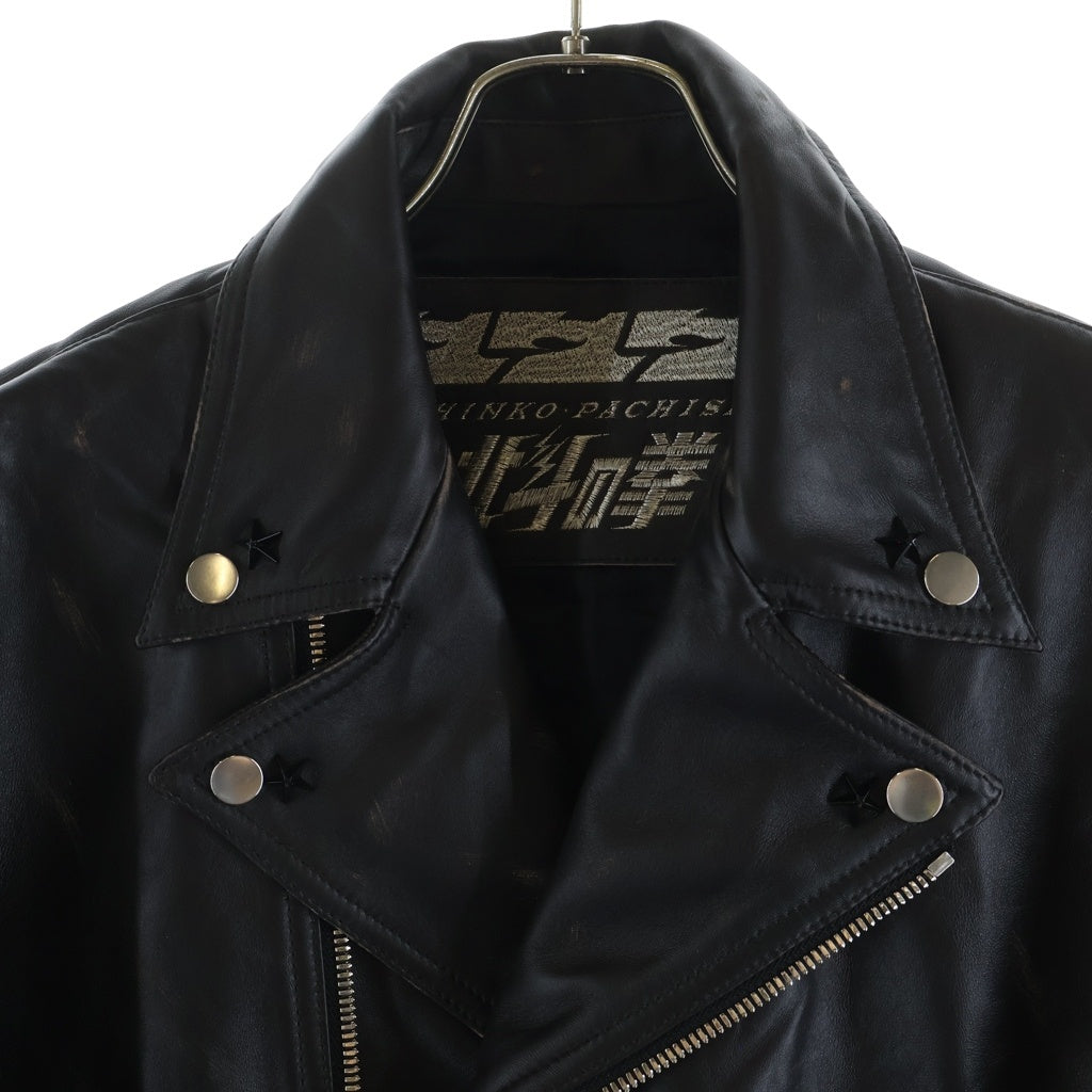 NO BRAND(ノーブランド) Sammy サミー 20着限定 50周年記念 パチンコ パチスロ 北斗の拳 レザー ダブルライダース ジャケット ブラウン