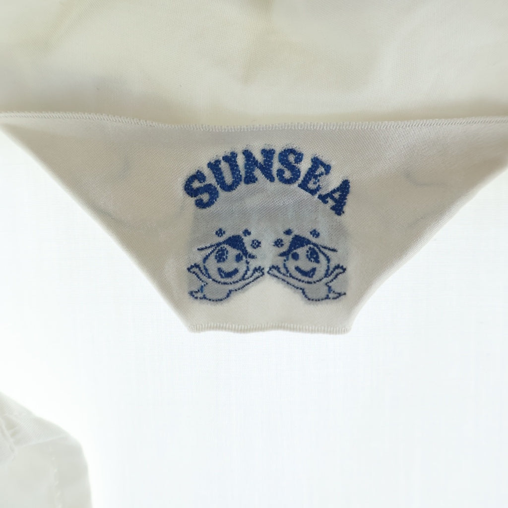 SUNSEA(サンシー) 22SS COTTON JOHNNY.D SHIRT コットン ジョニーD ポケットステッチ 長袖シャツ ホワイト 22S14