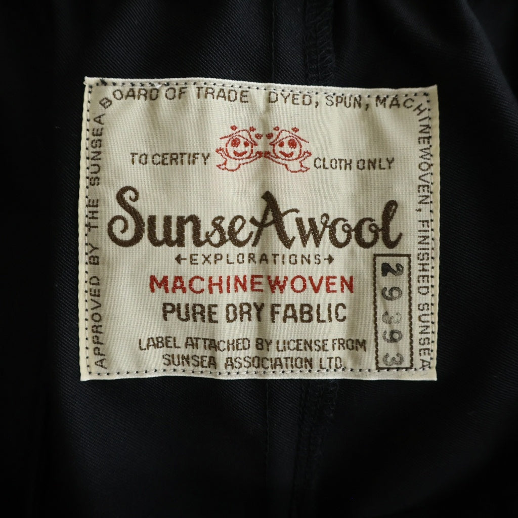 SUNSEA(サンシー) フロントポケット ジップフライ ハーフスラックスパンツ ショーツ ブラック SUNSEA2939