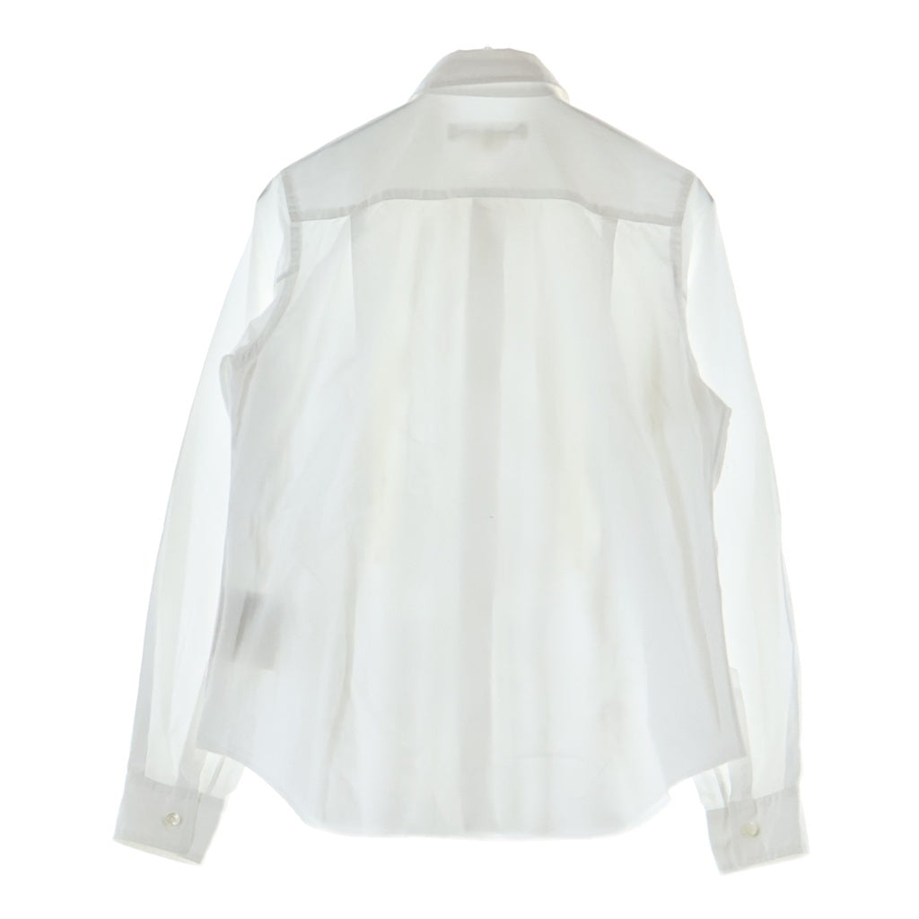 COMME des GARCONS(コムデギャルソン) NOIR 08SS AD2007 パール装飾 コットン 長袖フリルシャツ ホワイト レディース GA-B203