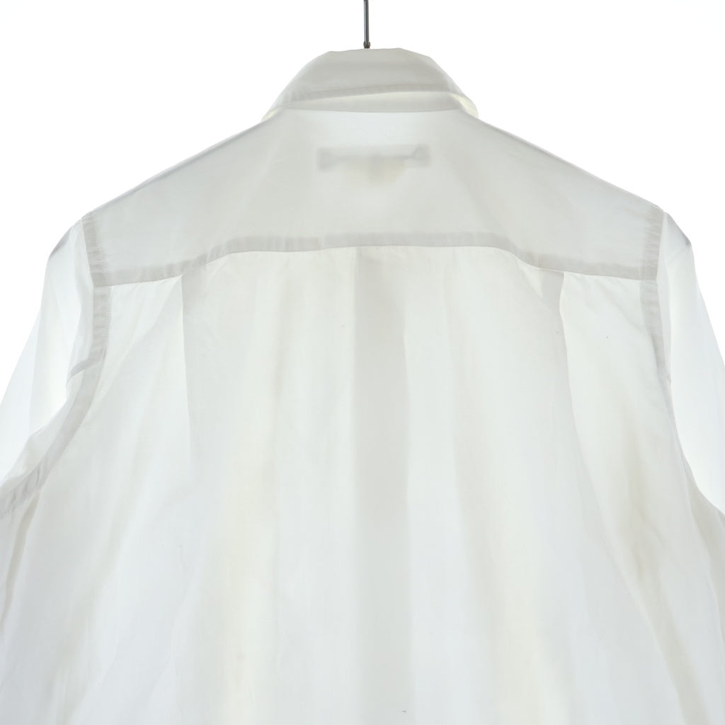 COMME des GARCONS(コムデギャルソン) NOIR 08SS AD2007 パール装飾 コットン 長袖フリルシャツ ホワイト レディース GA-B203