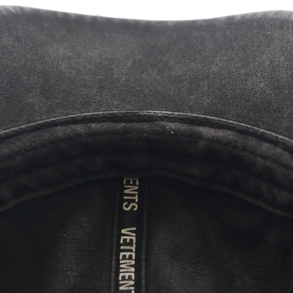 VETEMENTS(ヴェトモン) 24SS Destroyed Cap デストロイ加工 6パネルキャップ 帽子 グレー UE64CA210B