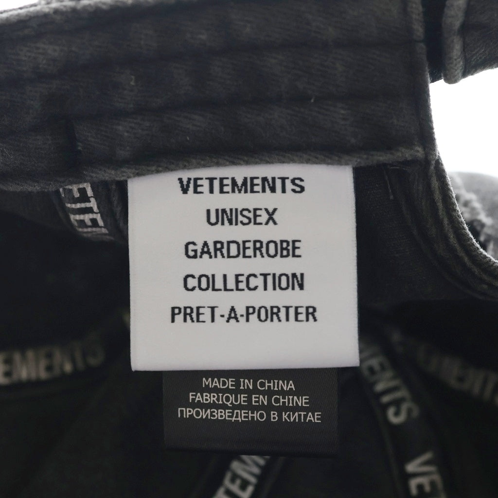 VETEMENTS(ヴェトモン) 24SS Destroyed Cap デストロイ加工 6パネルキャップ 帽子 グレー UE64CA210B