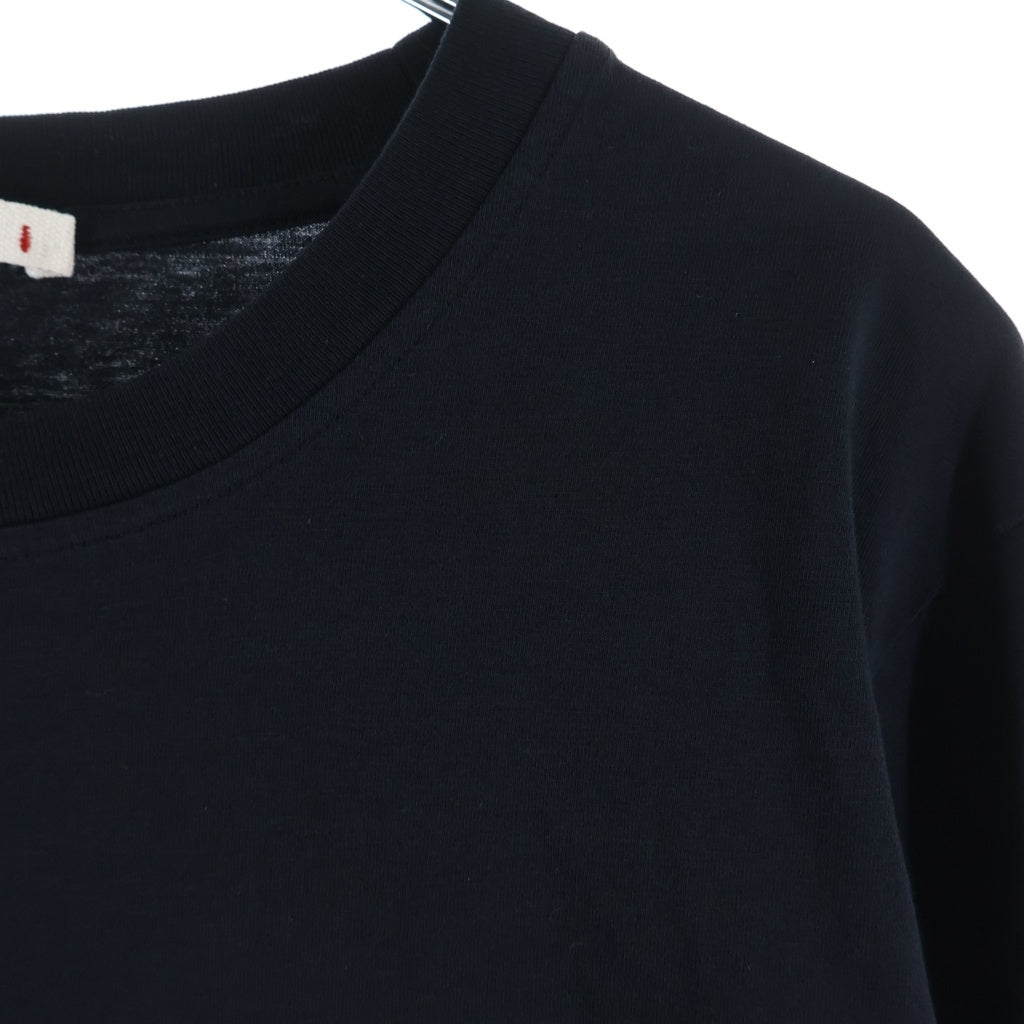 MARNI(マルニ) 24AW ORGANIC COTTON JERSEY PAINT LOGO L/S TEE オーガニック コットン ロゴガッシュプリント 長袖Tシャツ カットソー ブラック THJE0294P1