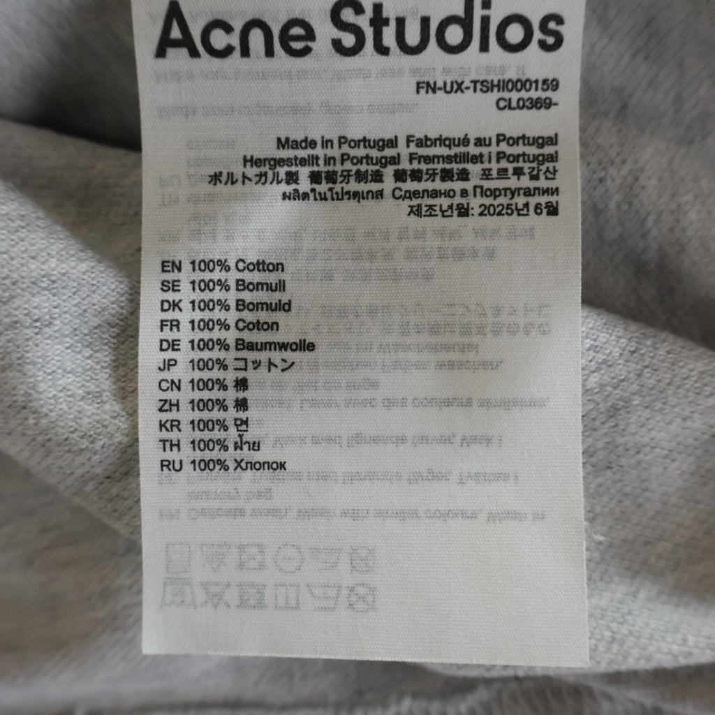 Acne Studios(アクネ ストゥディオズ) コットン 3D ロゴエンブロイダリー コットン 長袖Tシャツ カットソー グレー CL0369