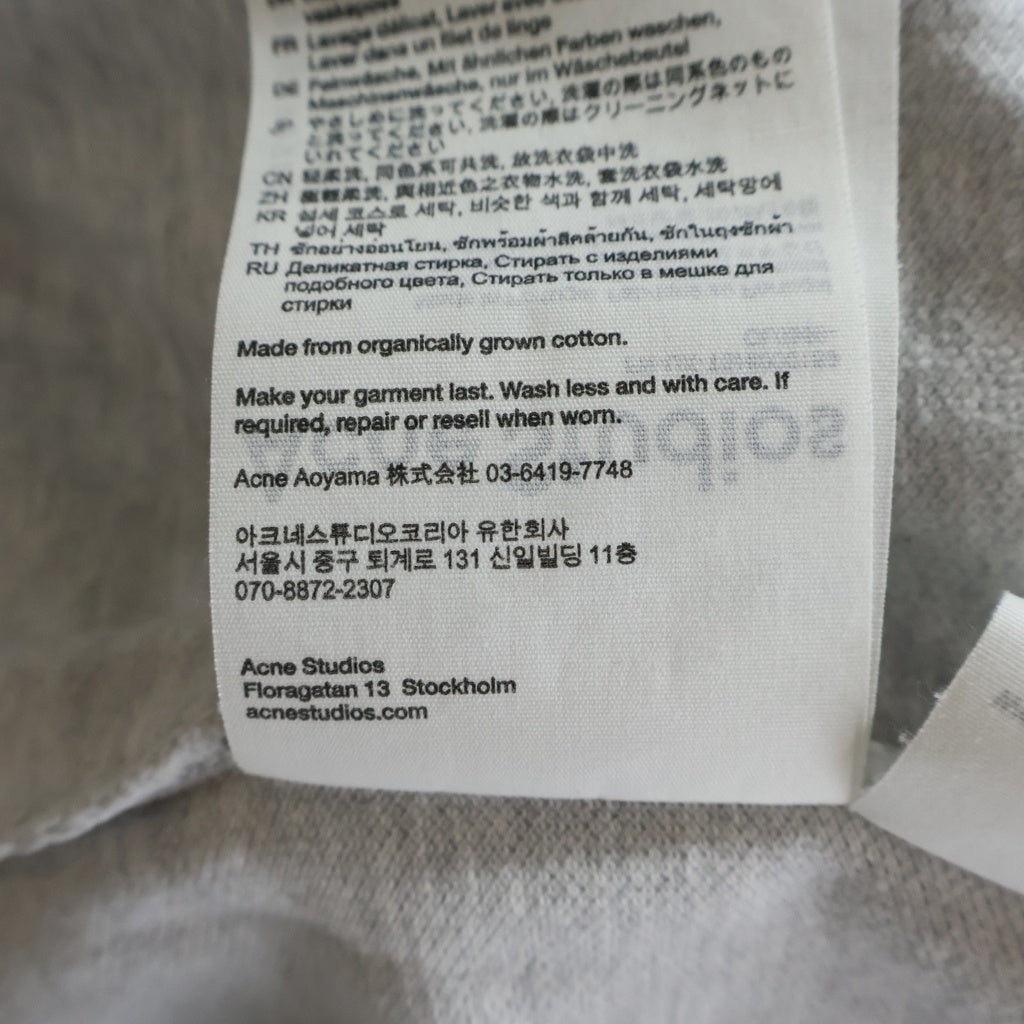 Acne Studios(アクネ ストゥディオズ) コットン 3D ロゴエンブロイダリー コットン 長袖Tシャツ カットソー グレー CL0369