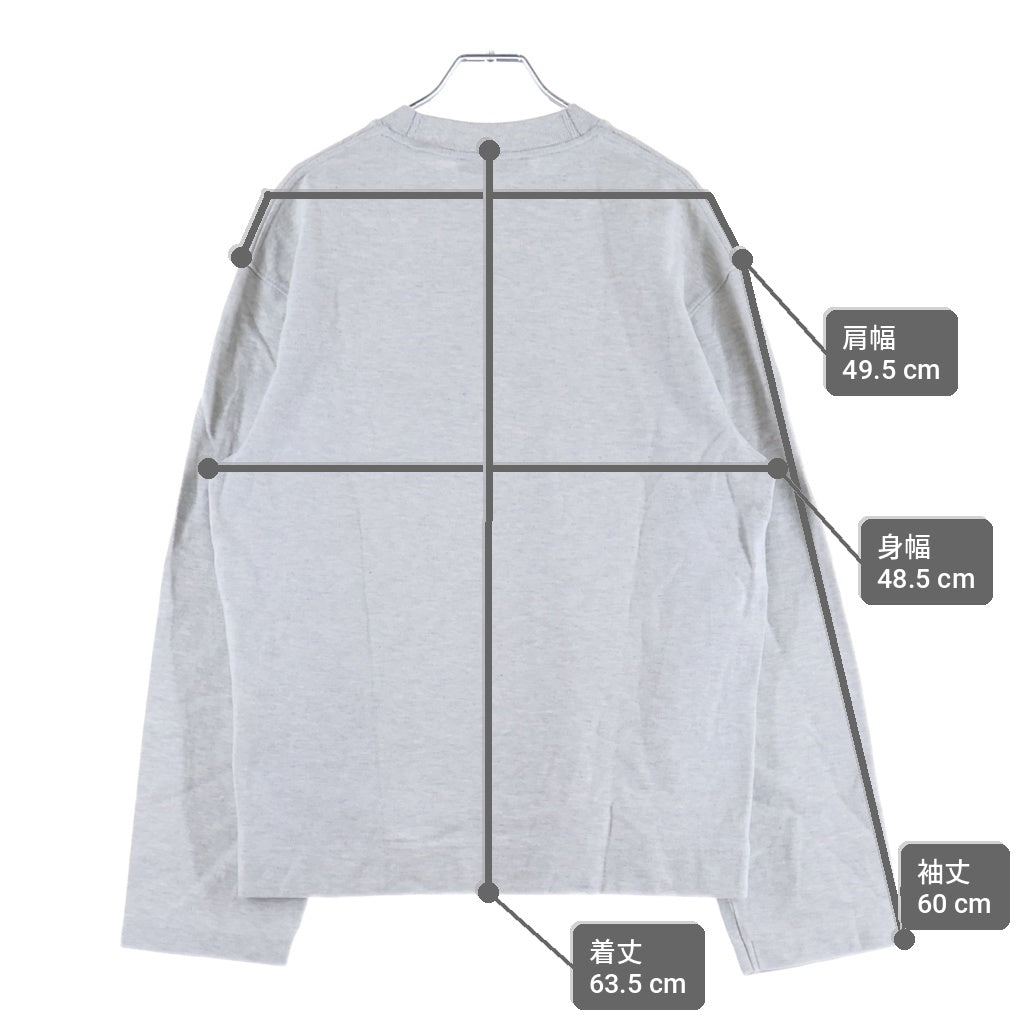 Acne Studios(アクネ ストゥディオズ) コットン 3D ロゴエンブロイダリー コットン 長袖Tシャツ カットソー グレー CL0369