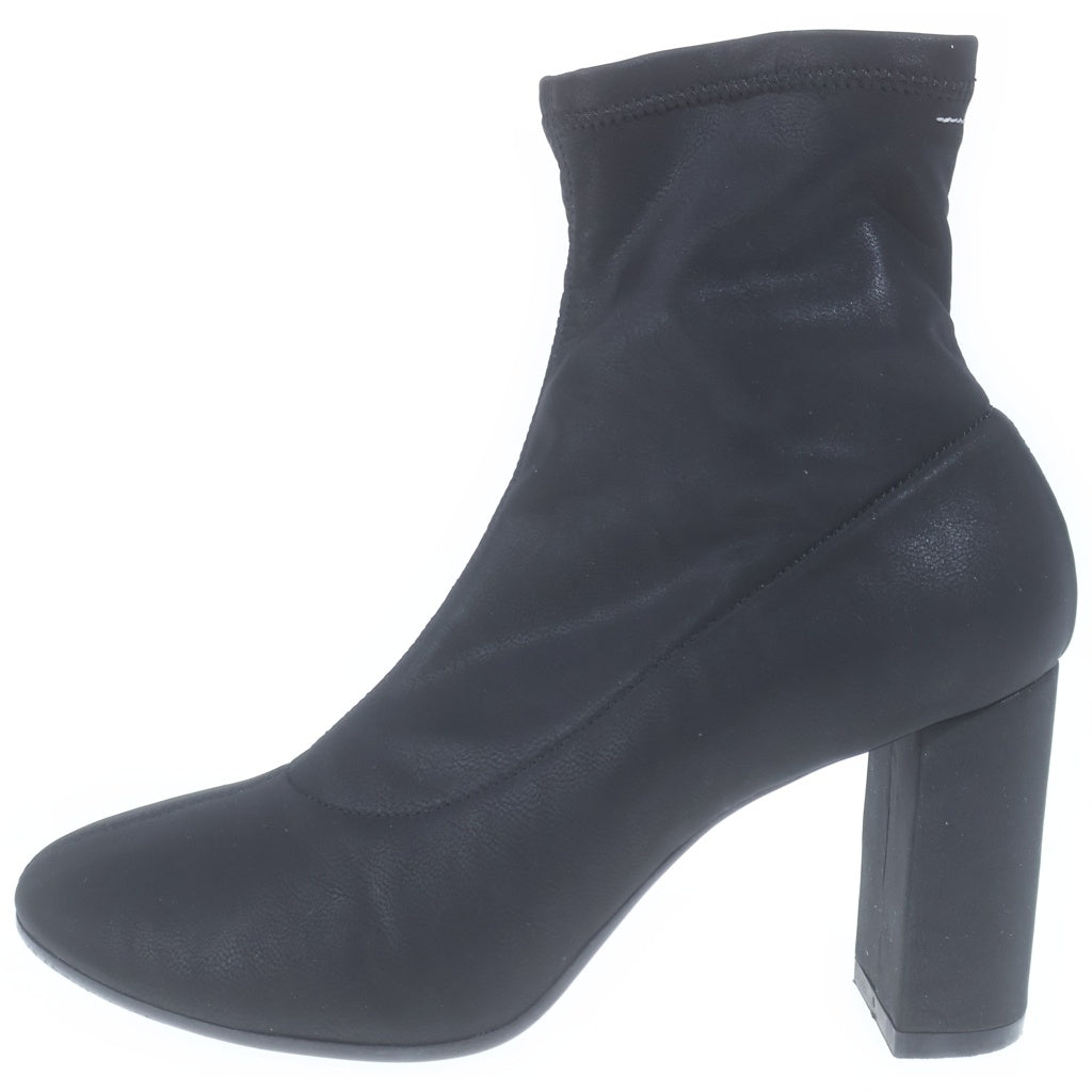 MM6 Maison Margiela(エムエムシックスメゾンマルジェラ) 18AW ヒールレザーストレッチ アンクルブーツ レディース ブラック S40WU0169
