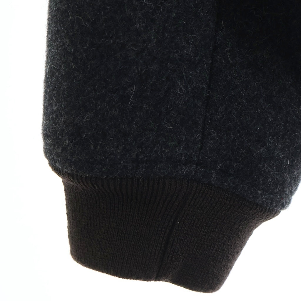 miumiu(ミュウミュウ) 25AW SHETLAND PADDED BLOUSON シェットランド 裏地キルティング ウールジップアップブルゾン グレー ML1363