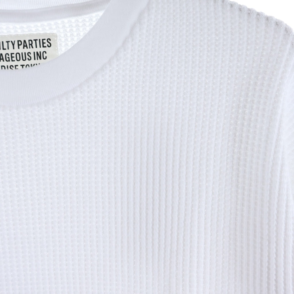 WACKO MARIA(ワコマリア) 25AW THERMAL SHIRT 長袖クルーネック サーマルカットソー ホワイト 25FW-WMT-TM01