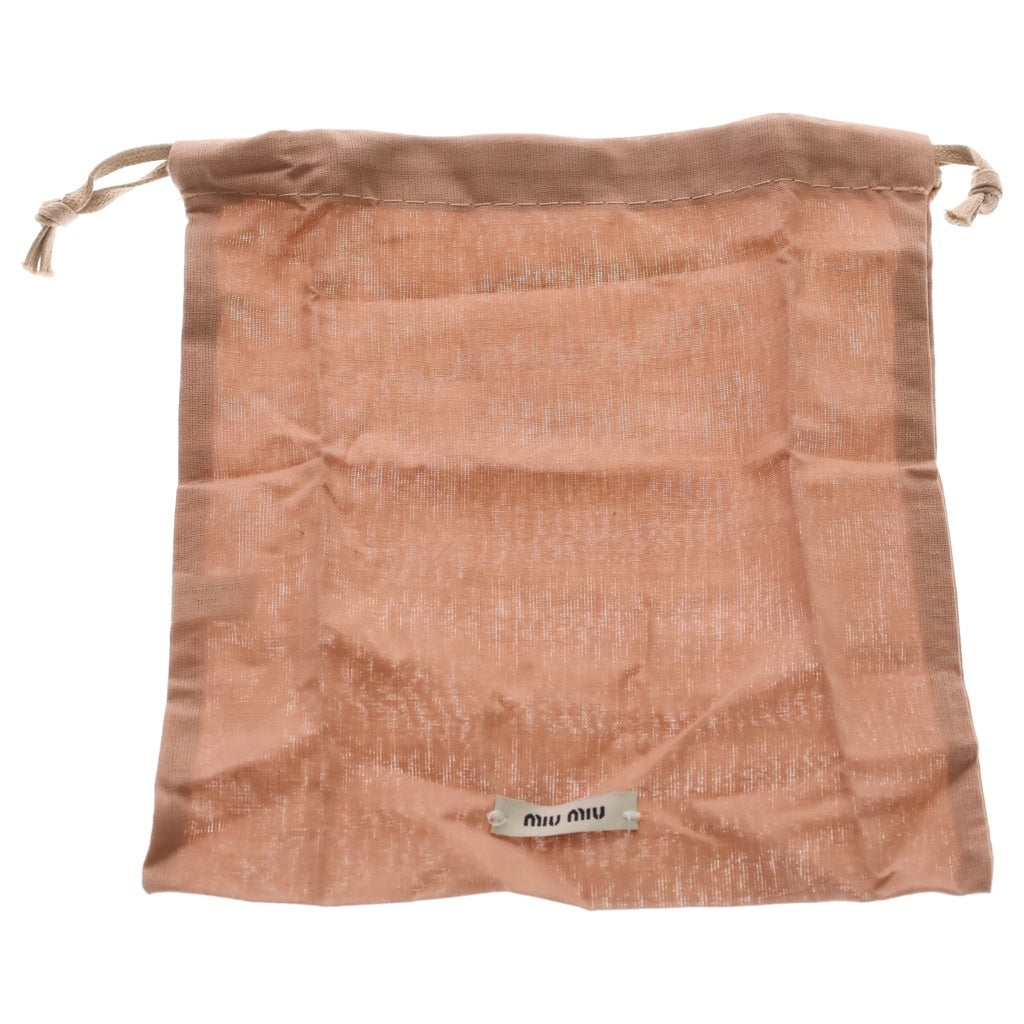 miumiu(ミュウミュウ) BEAU LEATHER MICRO-BAG ボー ロゴエンボス加工 マイクロバック レザーチャーム キーホルダー ブラウン 5NR036 2F8W F0046 レディース