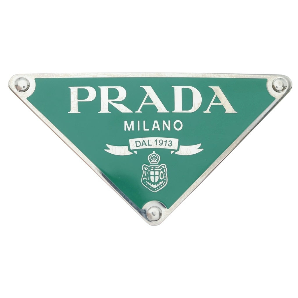 PRADA(プラダ) TRIANGLE LOGO METAL BELT BUCKLE トライアングルロゴ メタルベルトバックル グリーン 2CF014 レディース