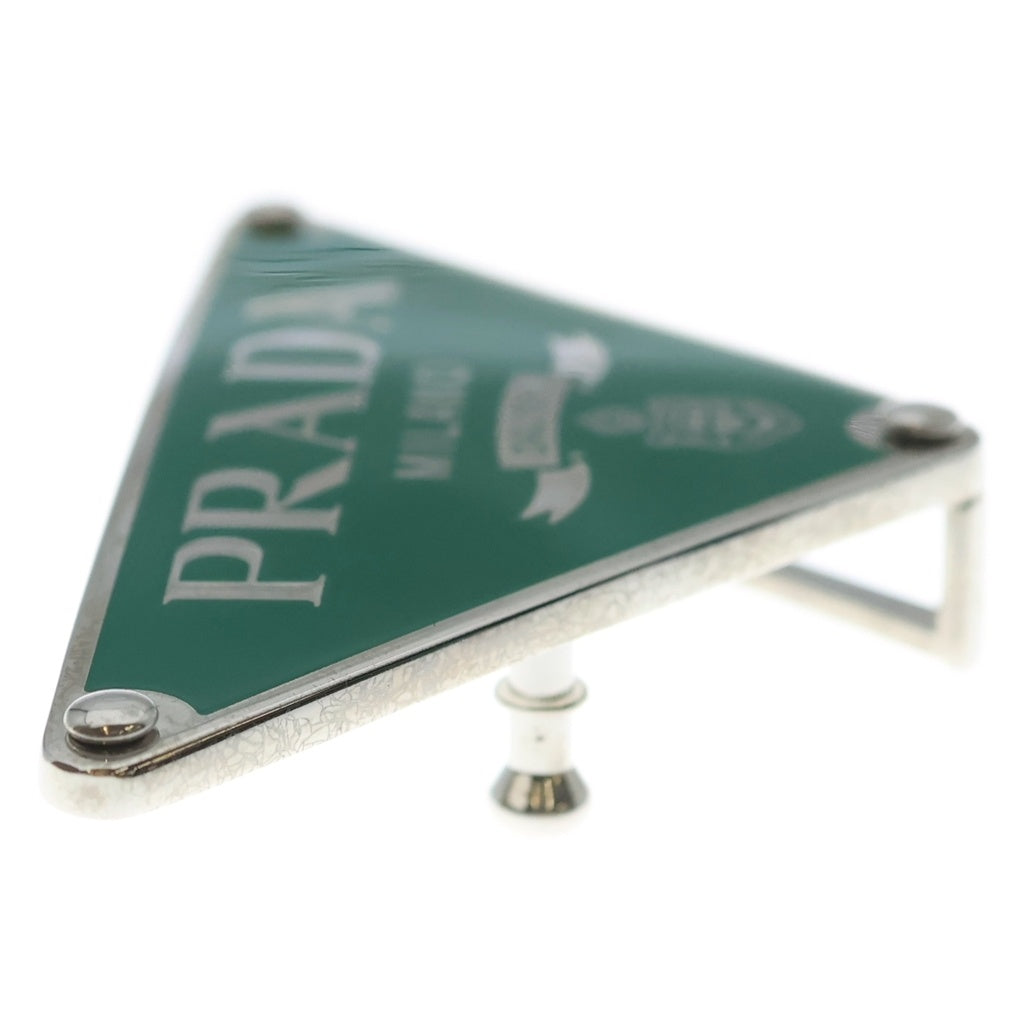 PRADA(プラダ) TRIANGLE LOGO METAL BELT BUCKLE トライアングルロゴ メタルベルトバックル グリーン 2CF014 レディース