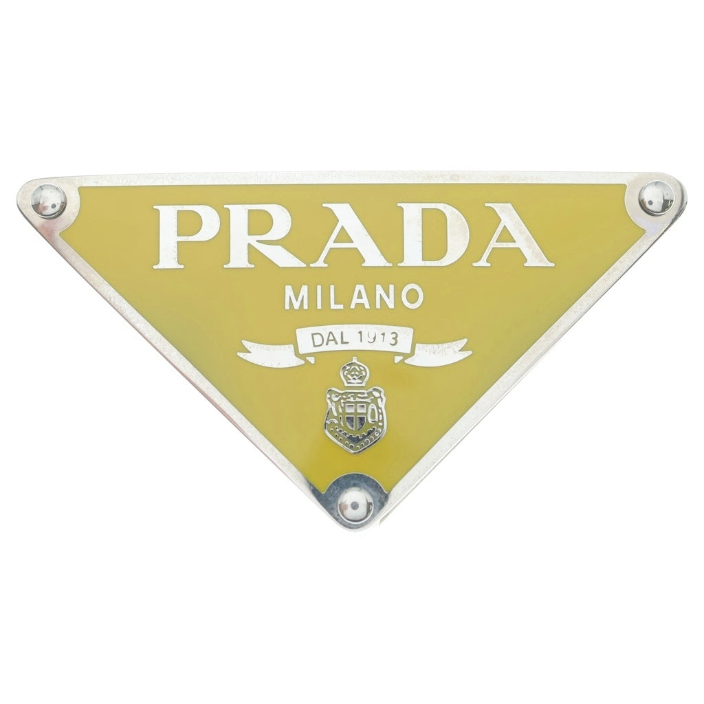PRADA(プラダ) TRIANGLE LOGO METAL BELT BUCKLE トライアングルロゴ メタルベルトバックル イエロー 2CF014 レディース