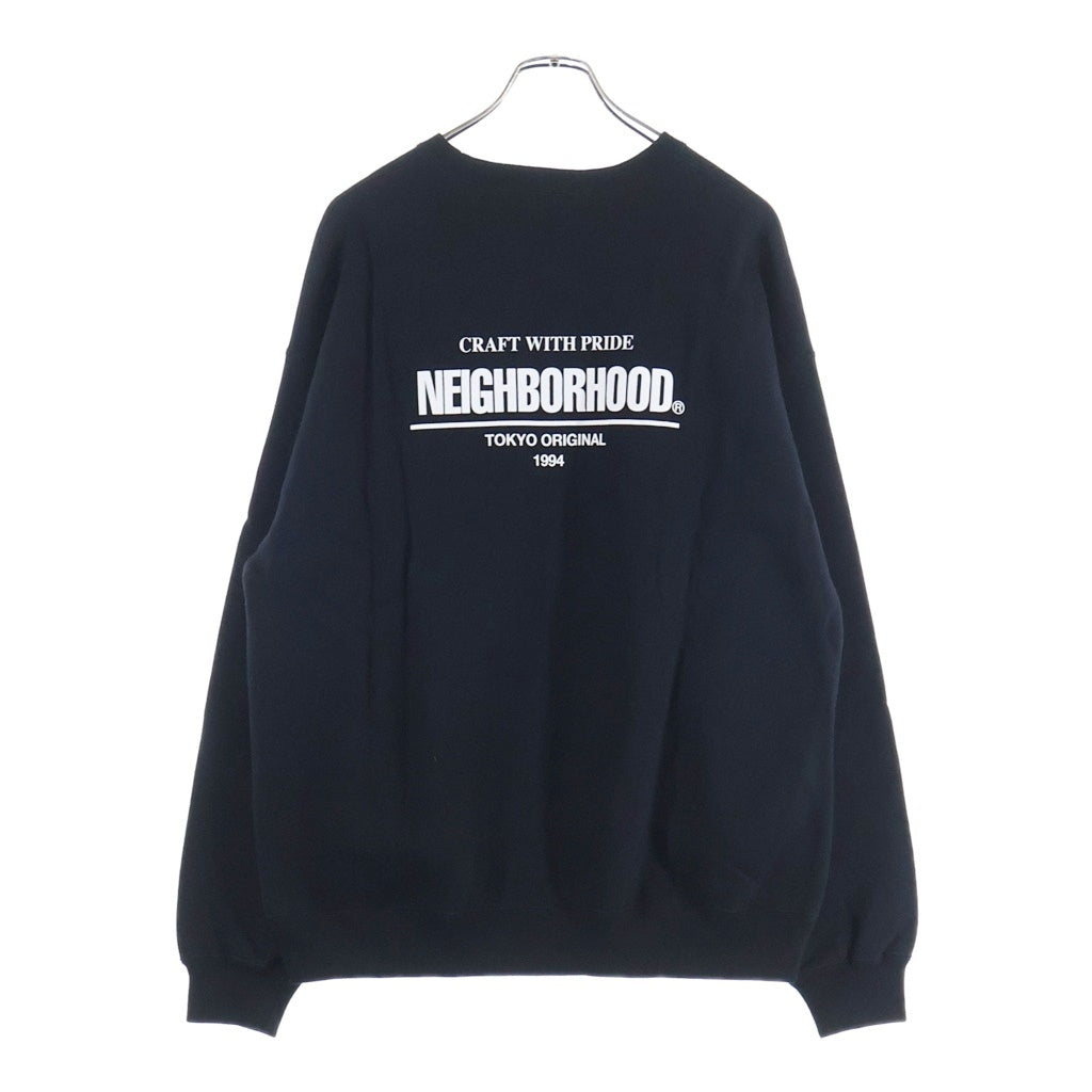 NEIGHBORHOOD(ネイバーフッド) 25AW PLAIN SWEAT CREWNECK LS 両面ロゴプリント クルーネックスウェットトレーナー ブラック 252UWNH-CSM04