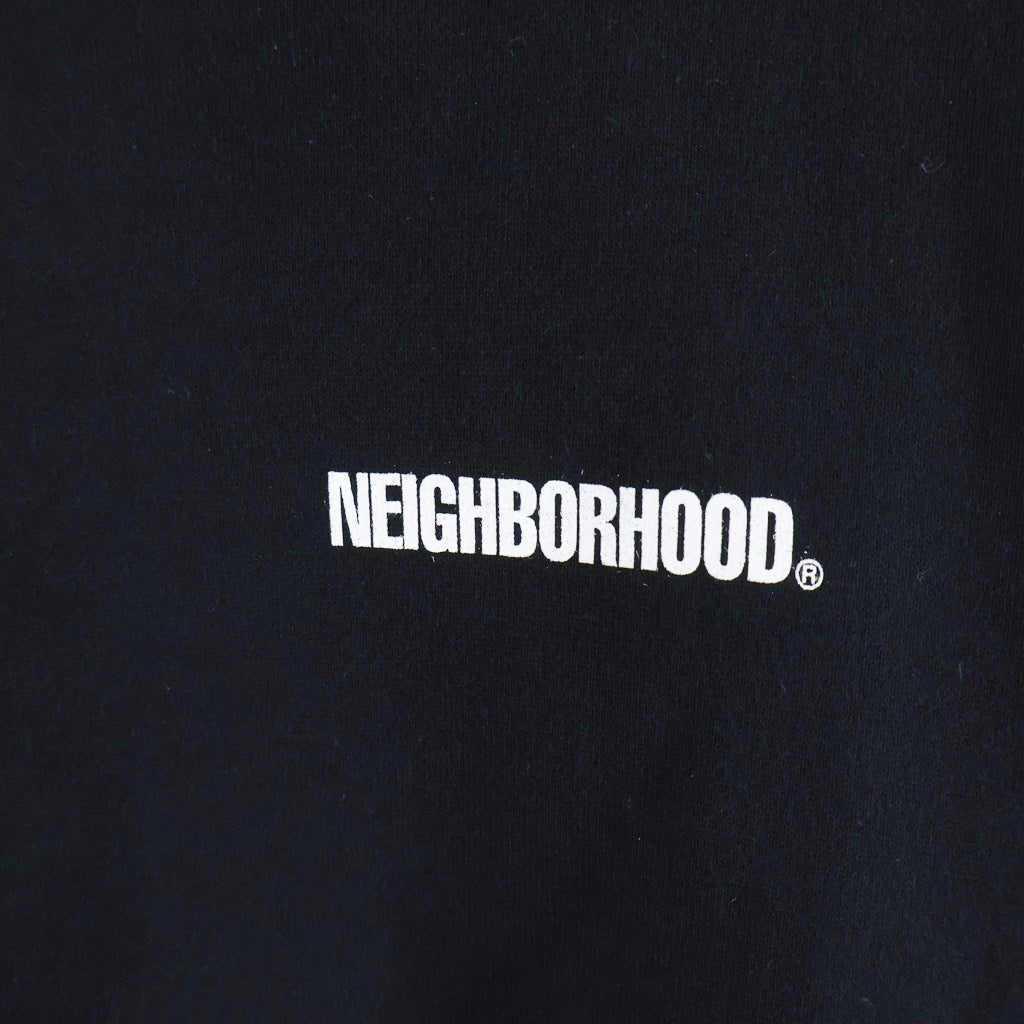 NEIGHBORHOOD(ネイバーフッド) 25AW PLAIN SWEAT CREWNECK LS 両面ロゴプリント クルーネックスウェットトレーナー ブラック 252UWNH-CSM04