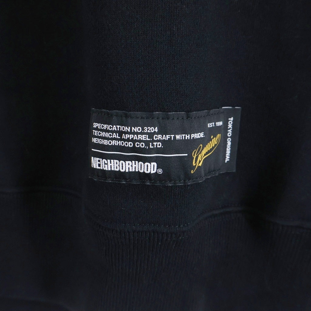 NEIGHBORHOOD(ネイバーフッド) 25AW PLAIN SWEAT CREWNECK LS 両面ロゴプリント クルーネックスウェットトレーナー ブラック 252UWNH-CSM04