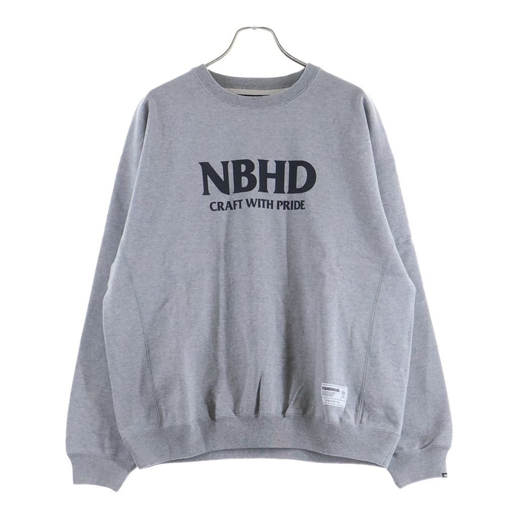 NEIGHBORHOOD(ネイバーフッド) 25AW CLASSIC SWEAT SHIRT LS クラシック フロントロゴプリント クルーネックスウェットトレーナー グレー 252UWNH-CSM01