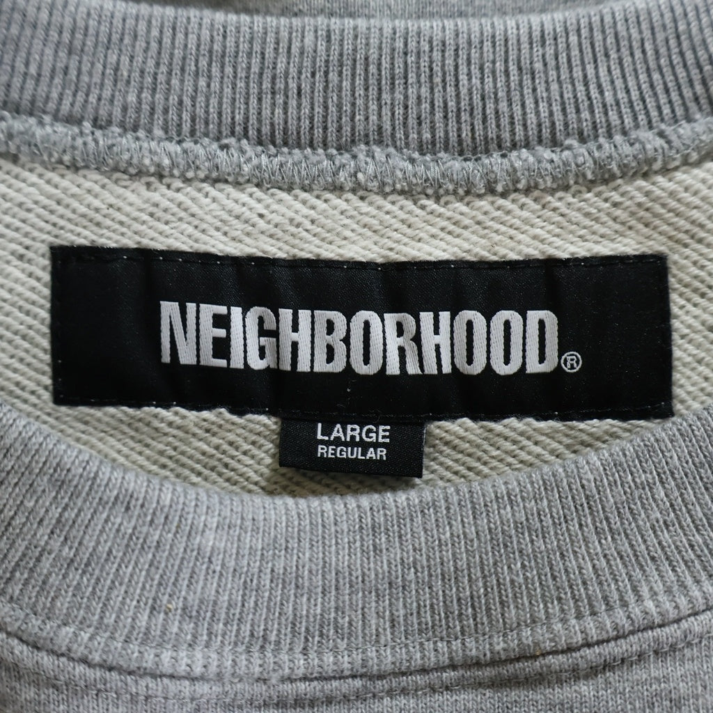 NEIGHBORHOOD(ネイバーフッド) 25AW CLASSIC SWEAT SHIRT LS クラシック フロントロゴプリント クルーネックスウェットトレーナー グレー 252UWNH-CSM01