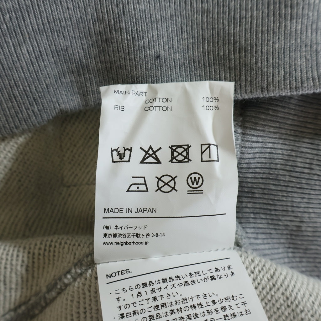 NEIGHBORHOOD(ネイバーフッド) 25AW CLASSIC SWEAT SHIRT LS クラシック フロントロゴプリント クルーネックスウェットトレーナー グレー 252UWNH-CSM01