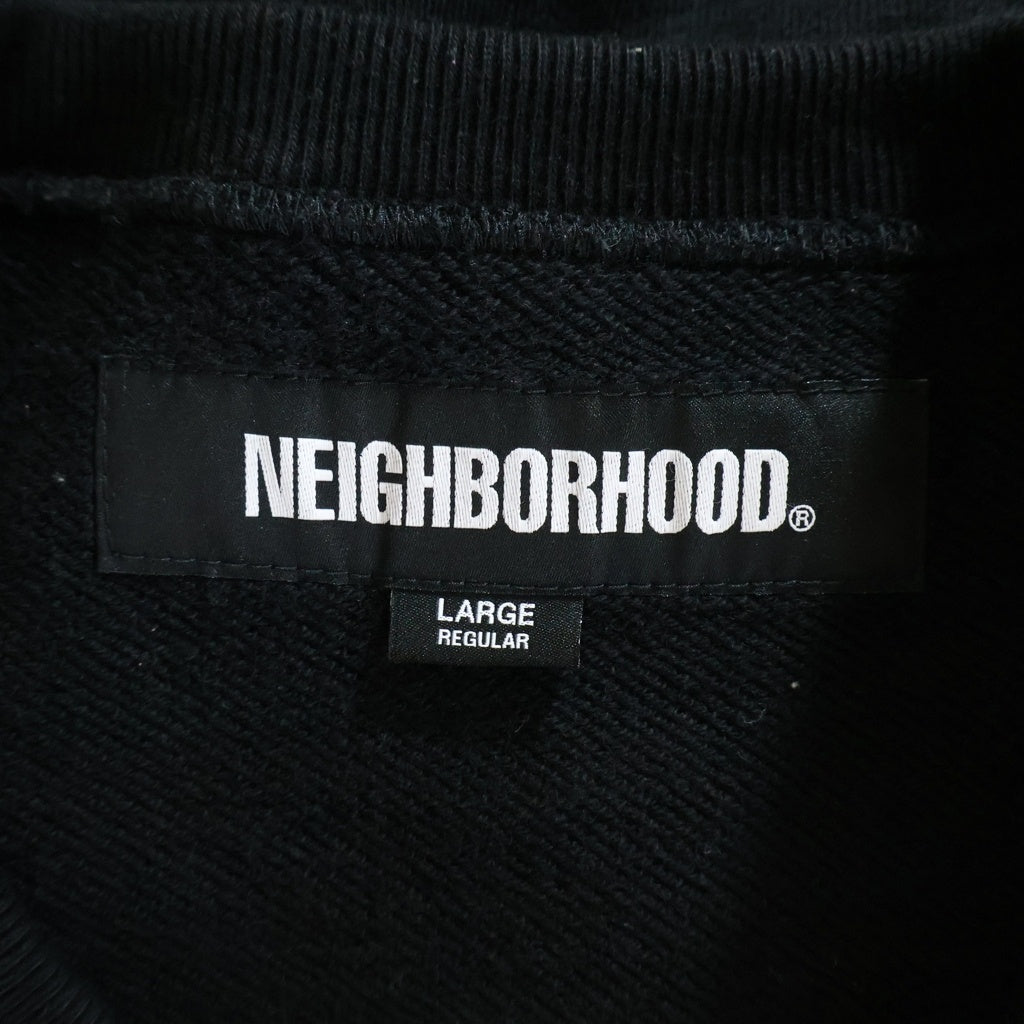 NEIGHBORHOOD(ネイバーフッド) 25AW CLASSIC SWEAT SHIRT LS クラシック フロントロゴプリント クルーネックスウェットトレーナー ブラック 252UWNH-CSM01