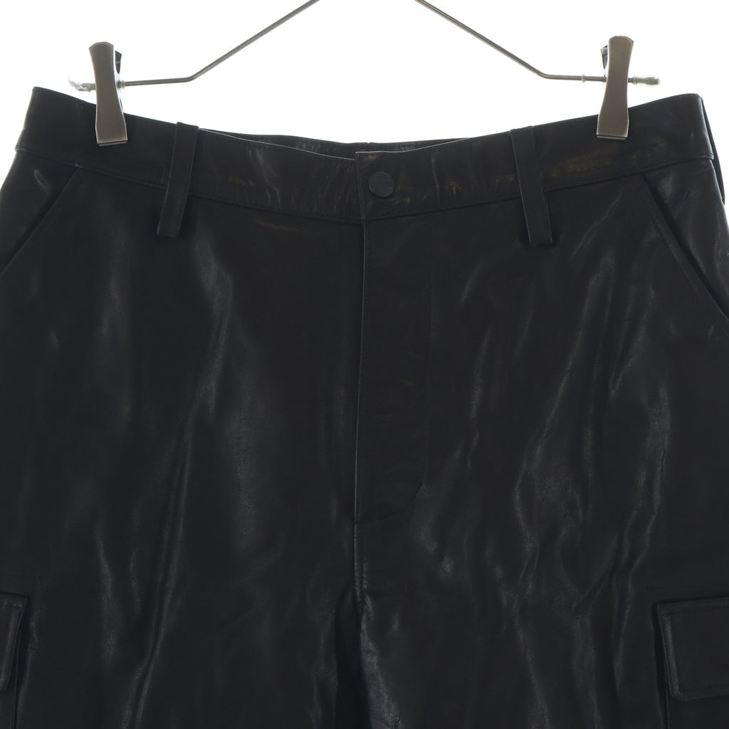 NEIGHBORHOOD(ネイバーフッド) 26SS LEATHER CARGO SHORT PANTS レザー カーゴショートパンツ ハーフパンツ ショーツ ブラック 261SZNH-PTM01