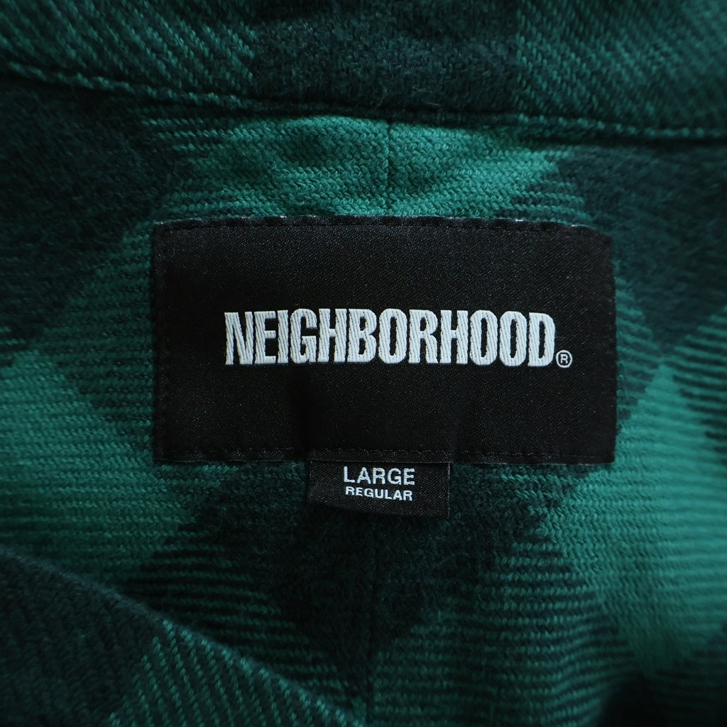 NEIGHBORHOOD(ネイバーフッド) 26SS GARMENT DYED BLOCK CHECK SHIRT LS ガーメントダイ ブロックチェック 長袖コットンシャツ グリーン 261AQNH-SHM03