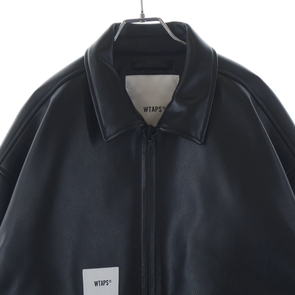 WTAPS(ダブルタップス) 24AW WA2 / JACKET /SYNTHETIC シンセティックレザー A-2タイプ ジップアップフライトジャケット ブラック 242CWDT-JKM04