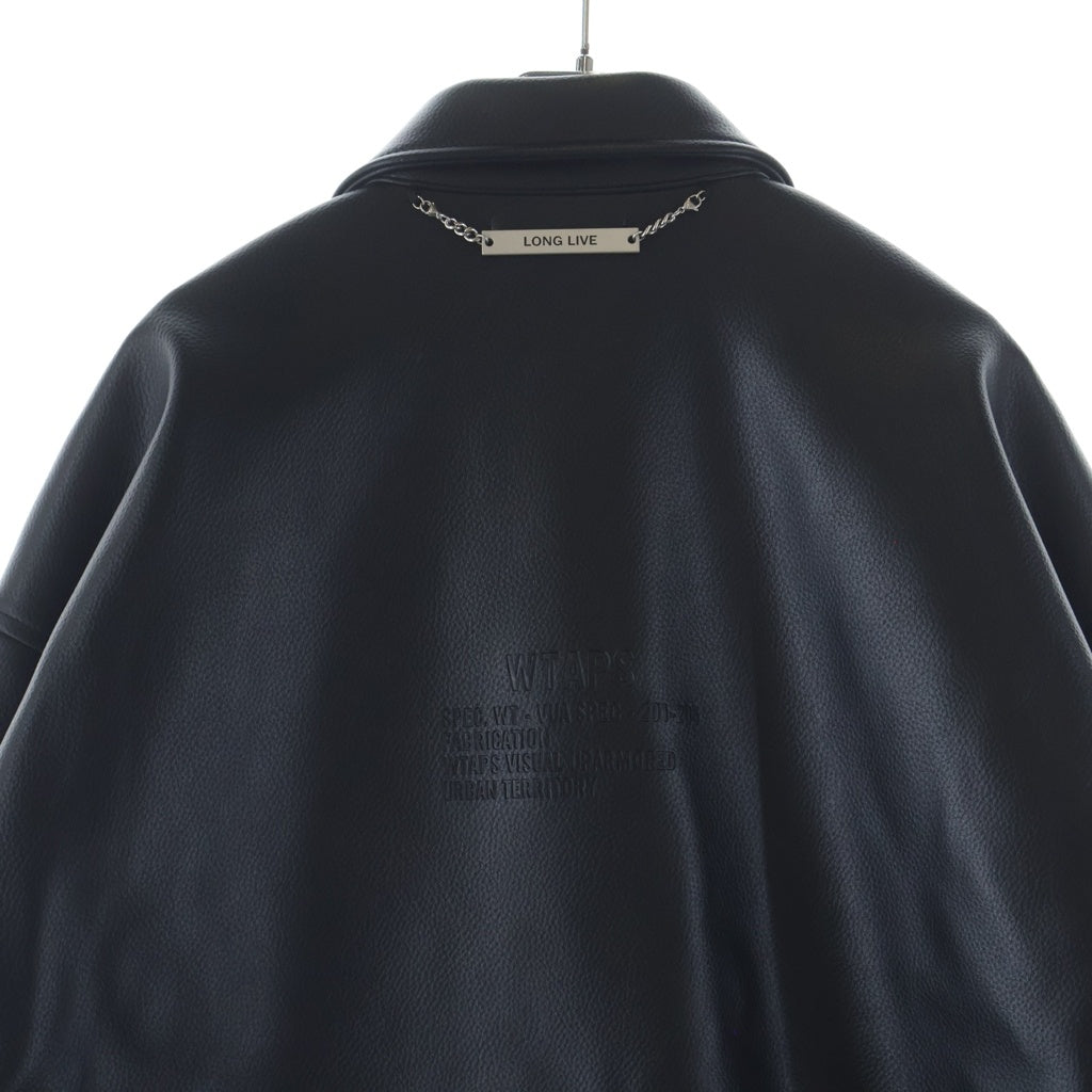 WTAPS(ダブルタップス) 24AW WA2 / JACKET /SYNTHETIC シンセティックレザー A-2タイプ ジップアップフライトジャケット ブラック 242CWDT-JKM04