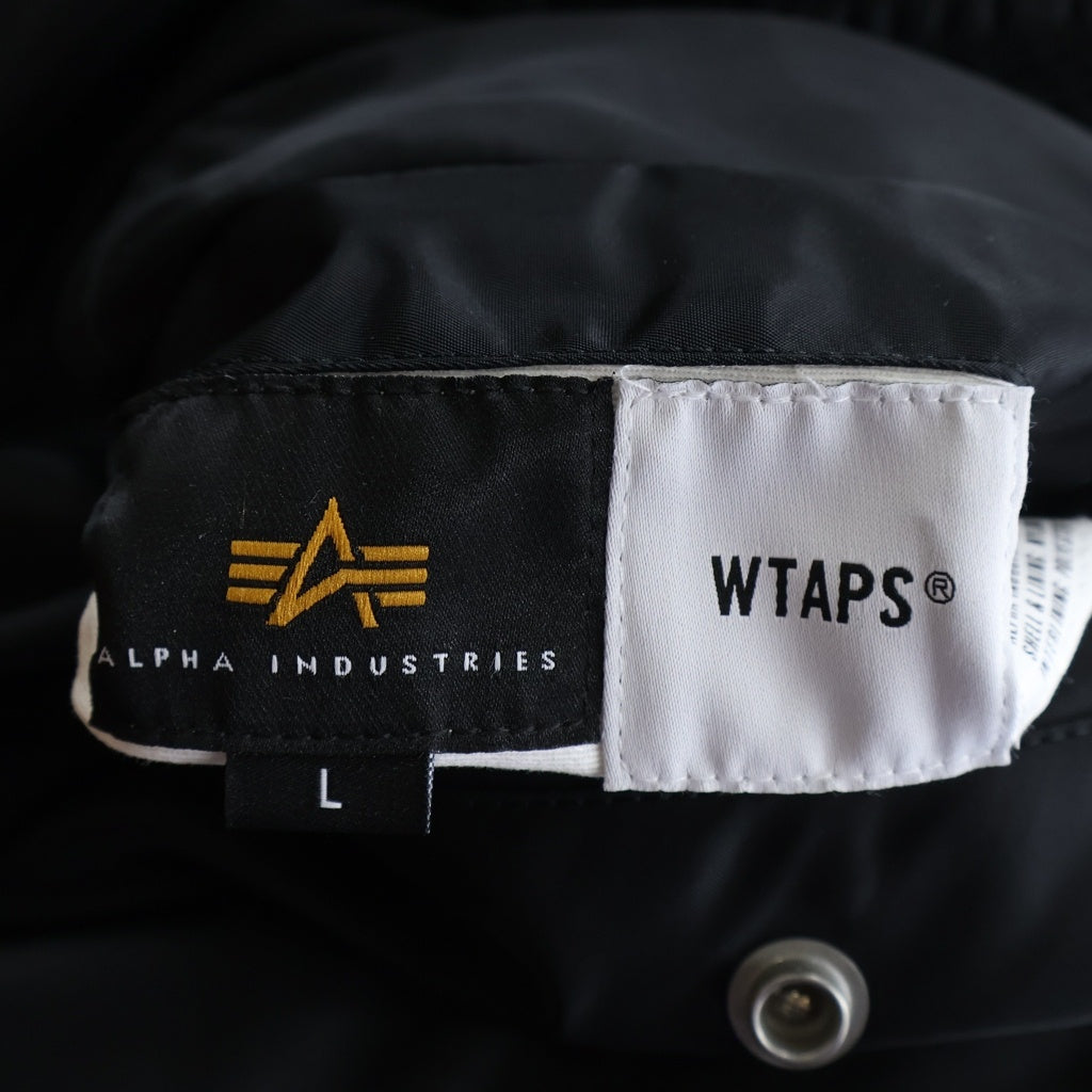 ALPHA INDUSTRIES(アルファ インダストリーズ) 25AW ×WTAPS MA-1 CORE SPEC JACKET ダブルタップス ボーンニット切替 ジップアップ ボンバージャケット ブルゾン ブラック 797-5252036