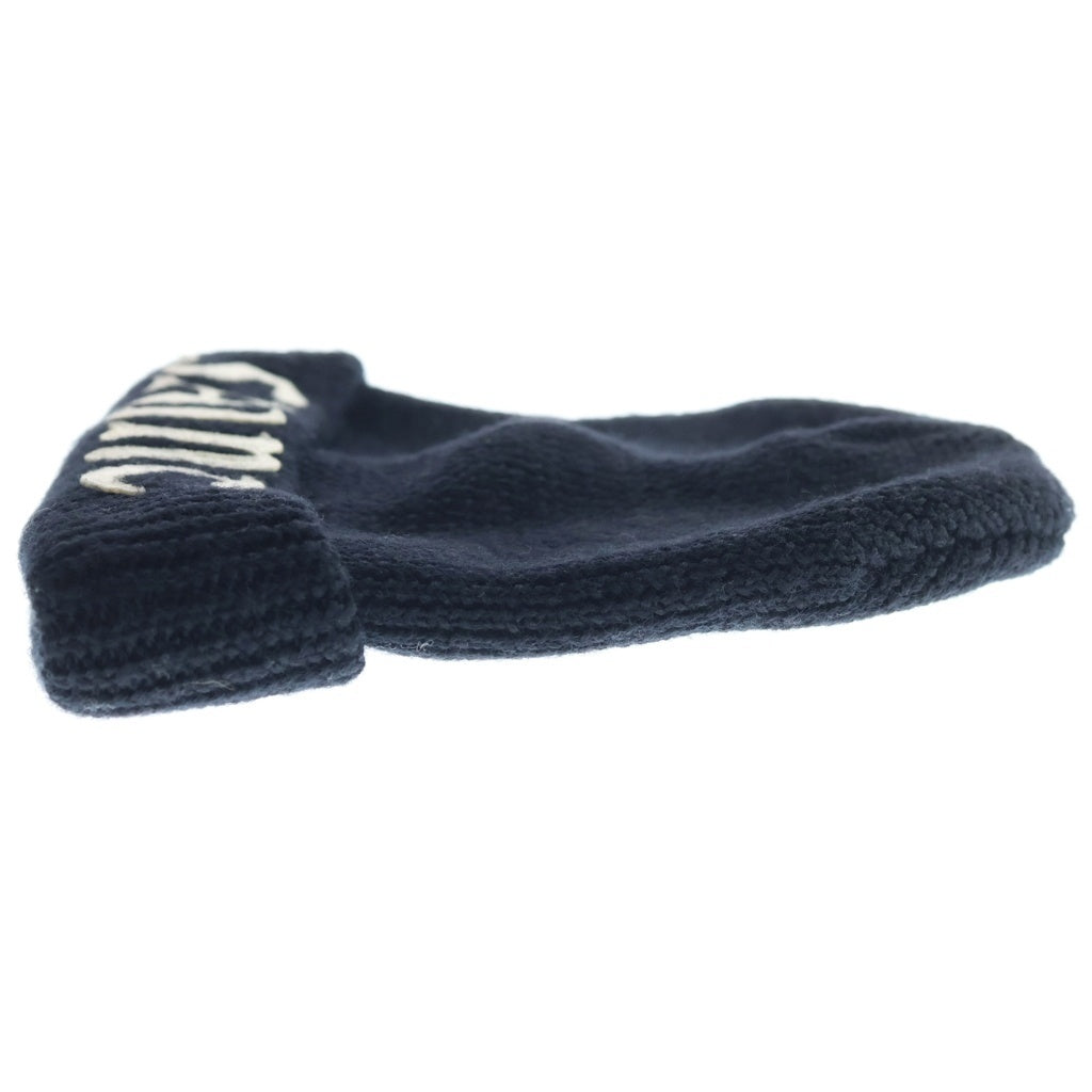 SAINT MICHAEL(セントマイケル) 24AW KNIT CAP エンブロイダリーロゴデザイン ニットキャップ ビーニー 帽子 ブラック SM-YS1-0000-081