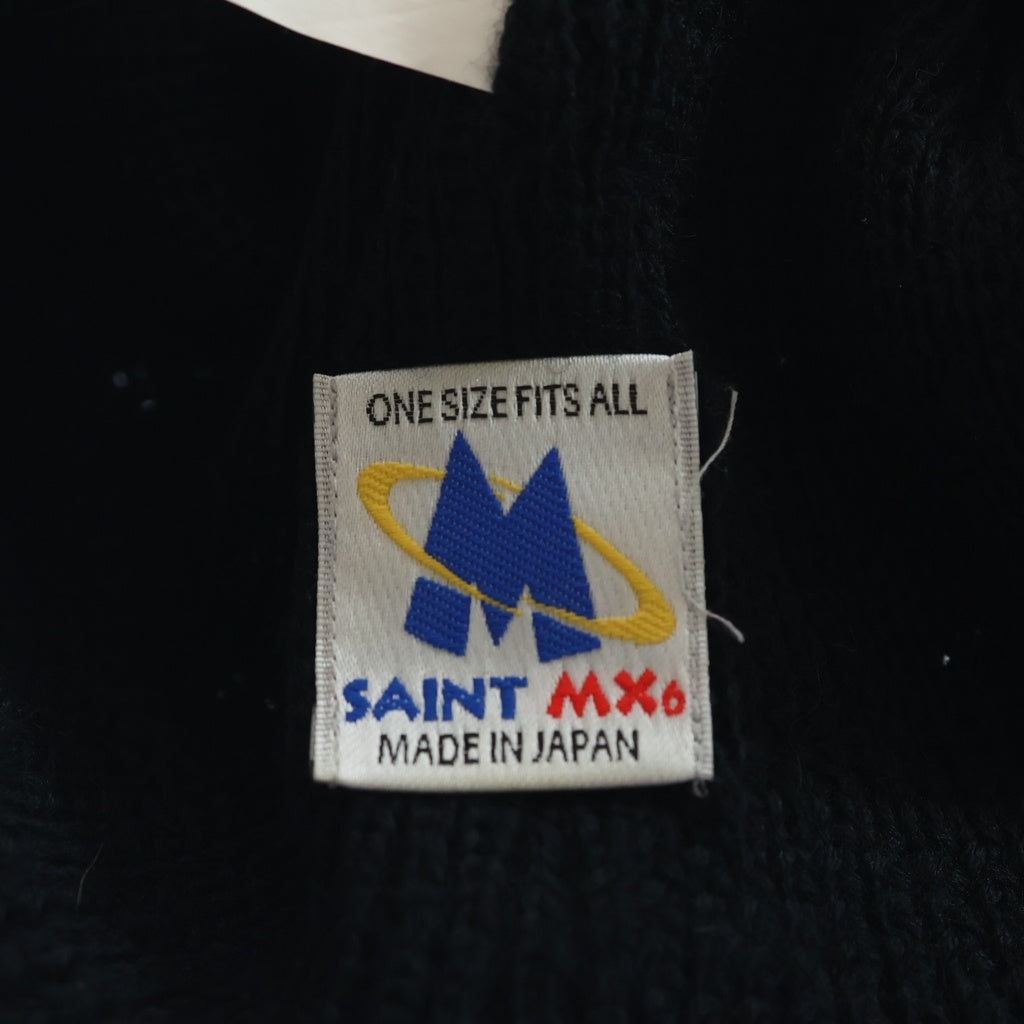 SAINT MICHAEL(セントマイケル) 24AW KNIT CAP エンブロイダリーロゴデザイン ニットキャップ ビーニー 帽子 ブラック SM-YS1-0000-081