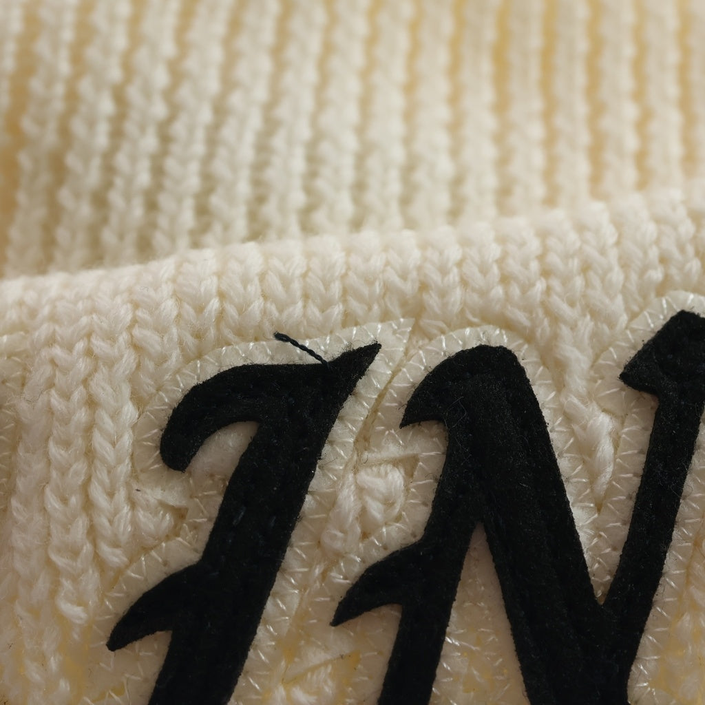SAINT MICHAEL(セントマイケル) 26SS KNIT CAP エンブロイダリーロゴデザイン ニットキャップ ビーニー 帽子 ホワイト SM-YS1-0000-081