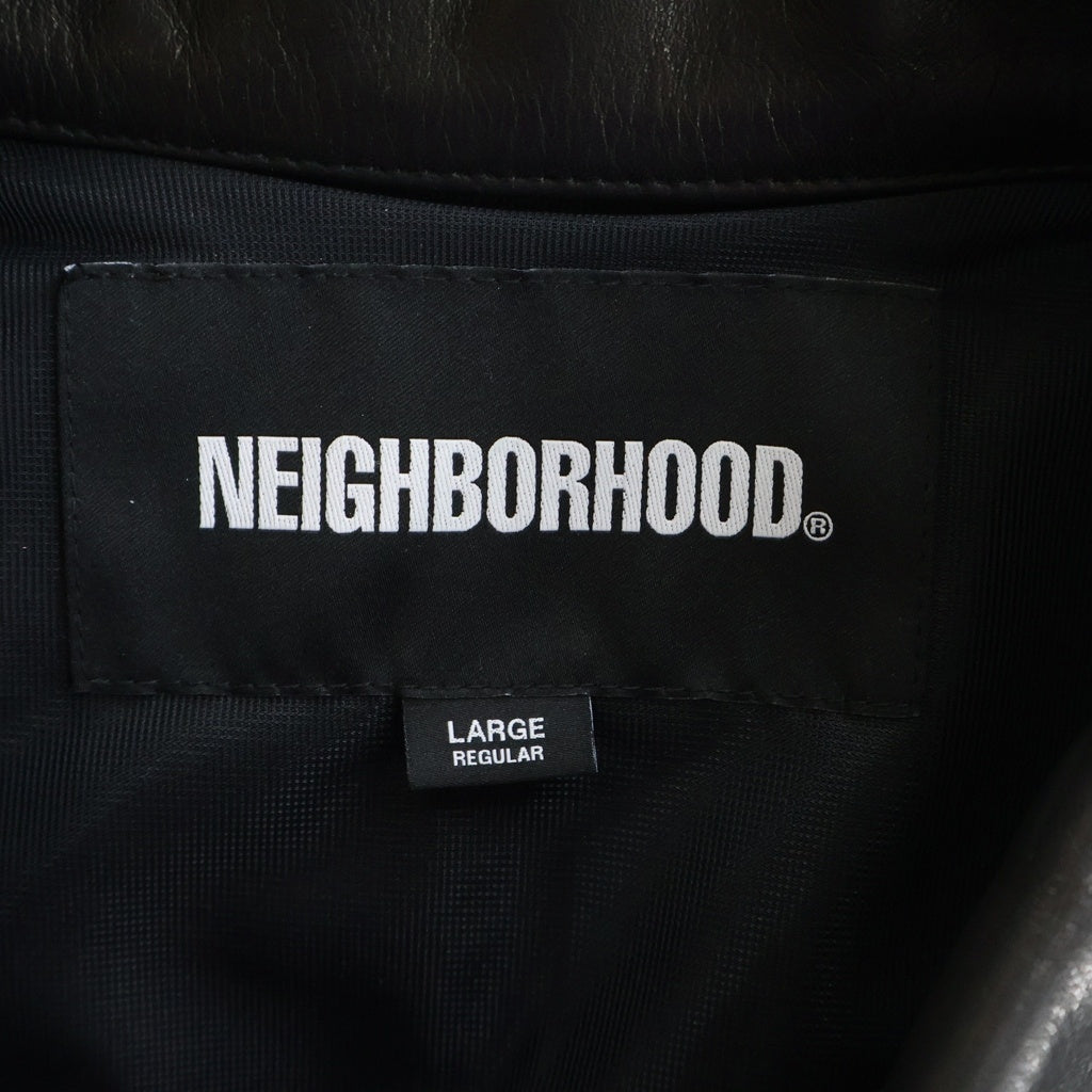 NEIGHBORHOOD(ネイバーフッド) 26SS LEATHER SPORTS JACKET レザースポーツジャケット カウレザー ジップアップブルゾン ブラック 261SZNH-JKM01