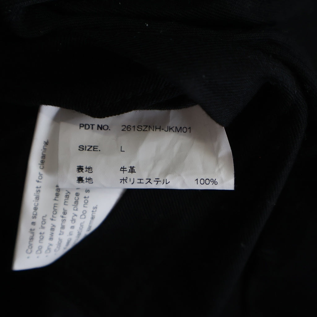 NEIGHBORHOOD(ネイバーフッド) 26SS LEATHER SPORTS JACKET レザースポーツジャケット カウレザー ジップアップブルゾン ブラック 261SZNH-JKM01