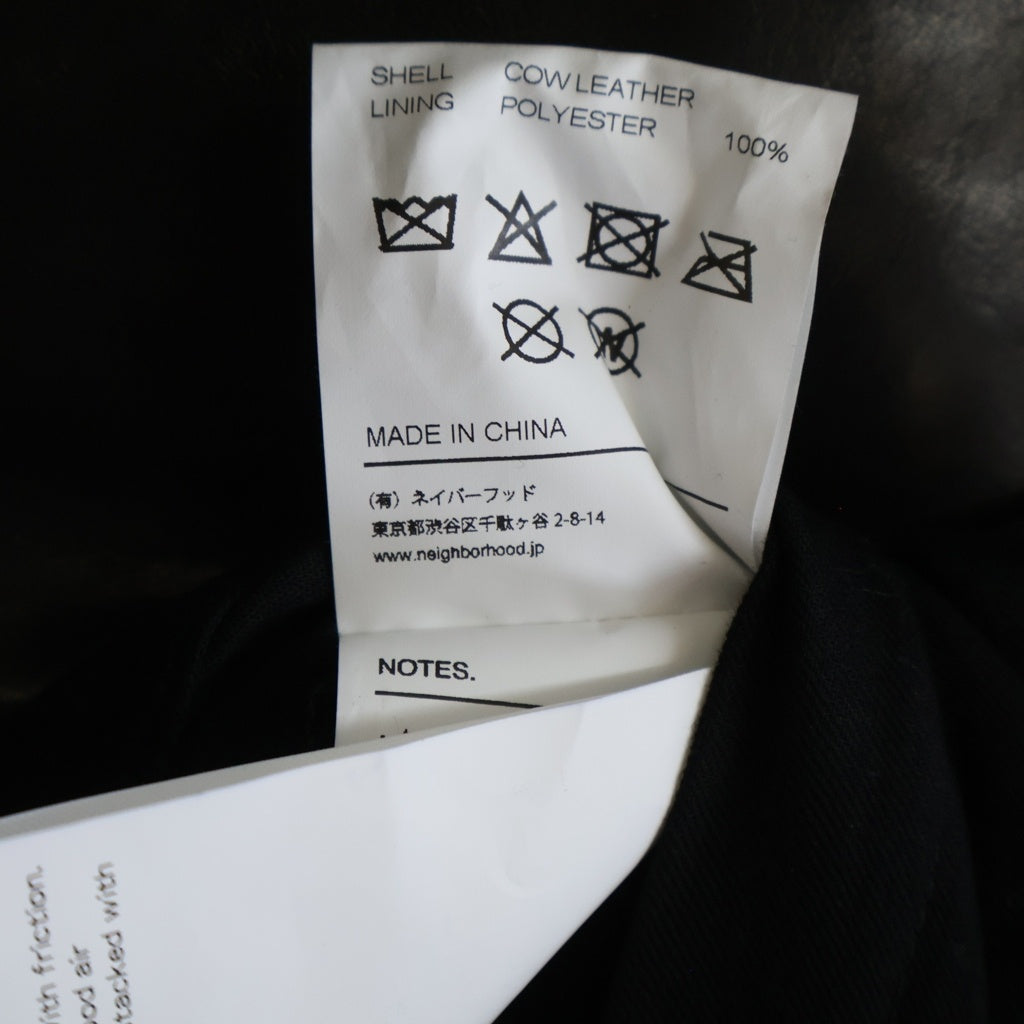 NEIGHBORHOOD(ネイバーフッド) 26SS LEATHER SPORTS JACKET レザースポーツジャケット カウレザー ジップアップブルゾン ブラック 261SZNH-JKM01