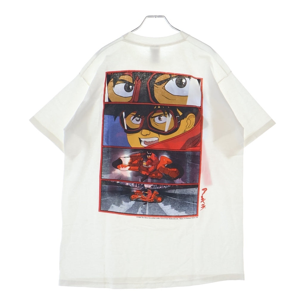 VINTAGE(ヴィンテージ) 80S VINTAGE AKIRA 1988 KANEDA BIKE FRUIT OF THE LOOM ヴィンテージ アキラ カネダ バイク 両面プリント クルーネック半袖Tシャツ カットソー ホワイト