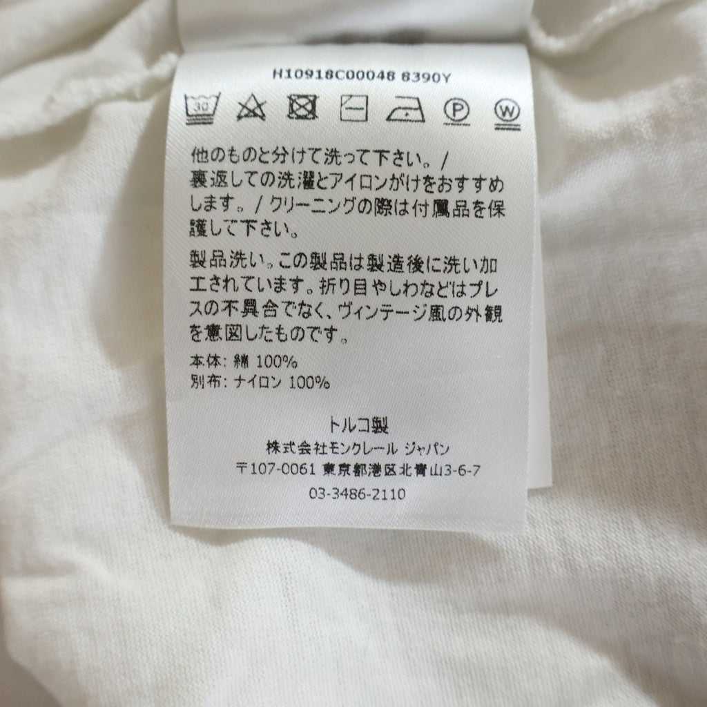 MONCLER(モンクレール) 22SS SS T-SHIRT トリコロール 胸ポケット ロゴエンブロイダリー クルーネック 半袖Tシャツ カットソー ホワイト H10918C00048 8390Y