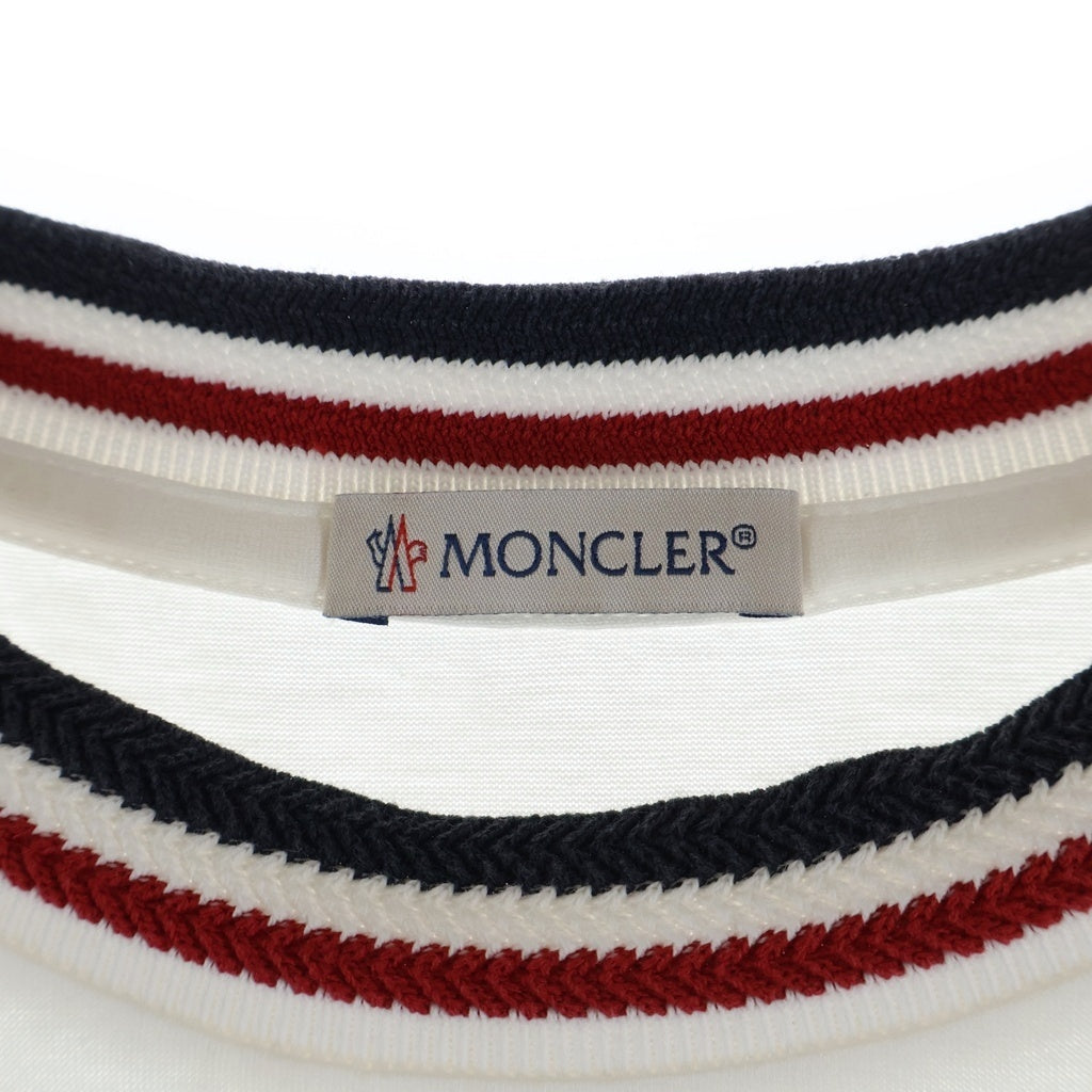 MONCLER(モンクレール) 18SS MAGLIA T-SHIRT マグリア 袖ロゴエンブロイダリー トリコロール クルーネック 半袖Tシャツ カットソー ホワイト D10918028300 8390Y