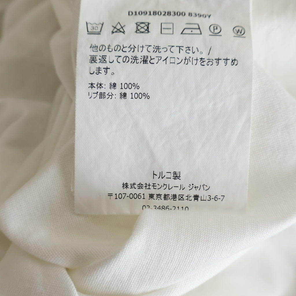 MONCLER(モンクレール) 18SS MAGLIA T-SHIRT マグリア 袖ロゴエンブロイダリー トリコロール クルーネック 半袖Tシャツ カットソー ホワイト D10918028300 8390Y