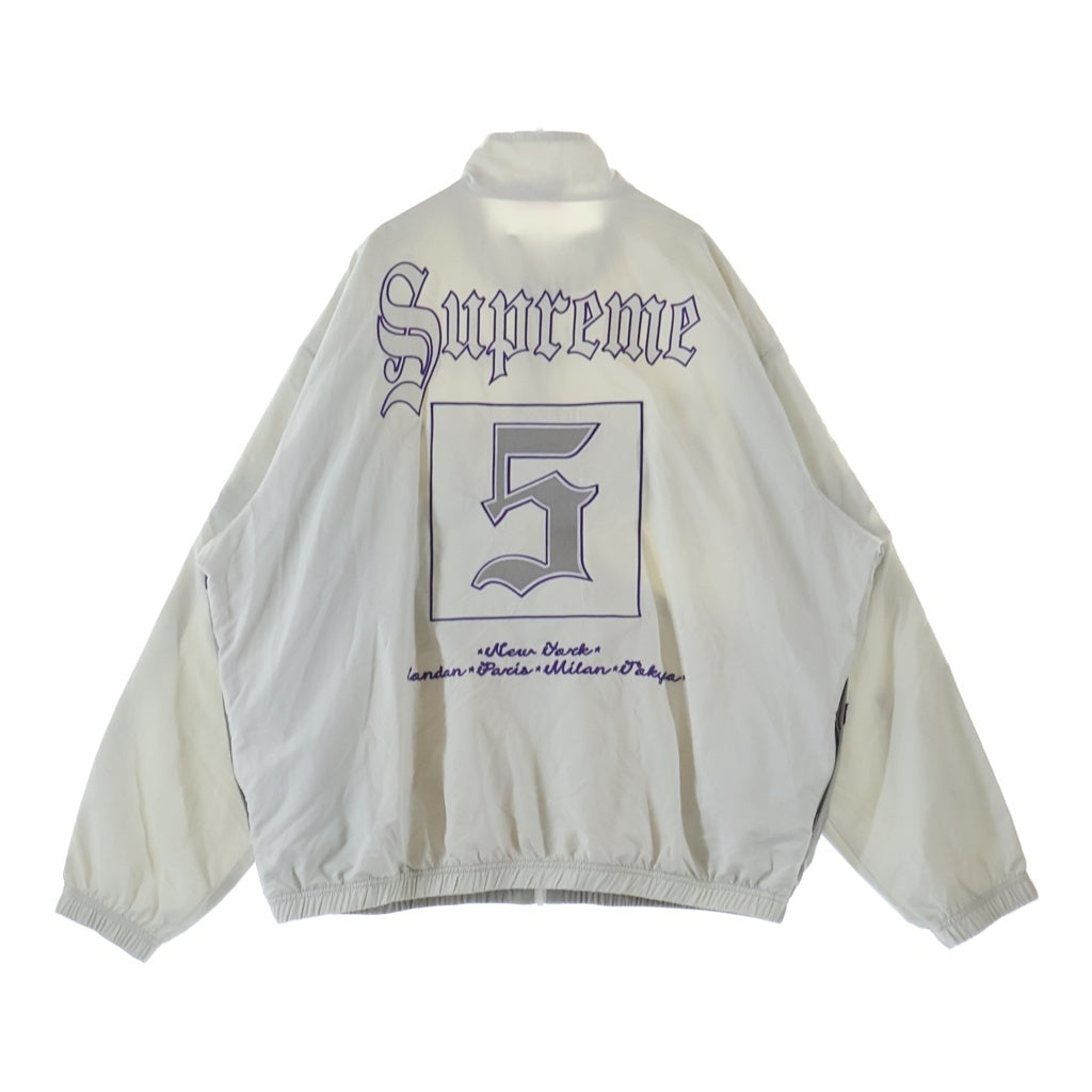SUPREME(シュプリーム) 25SS Old English Track Jacket オールド イングリッシュ ロゴ エンブロイダリー ナイロン ジップアップ トラック ジャケット ホワイト
