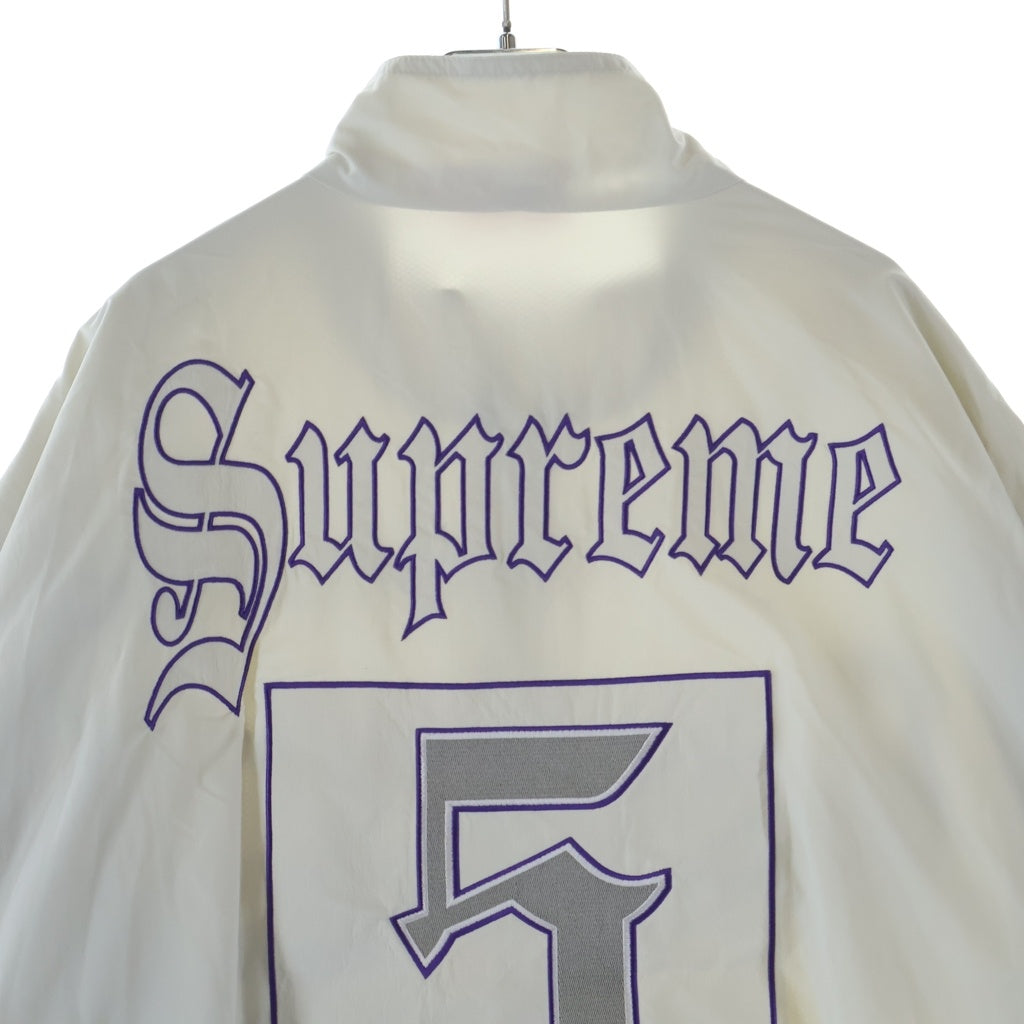 SUPREME(シュプリーム) 25SS Old English Track Jacket オールド イングリッシュ ロゴ エンブロイダリー ナイロン ジップアップ トラック ジャケット ホワイト